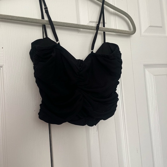 Black Ribbed Corset Top - Picture 4 of 4